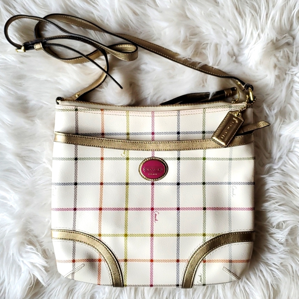 Coach Peyton Plaid Crossbody Bag